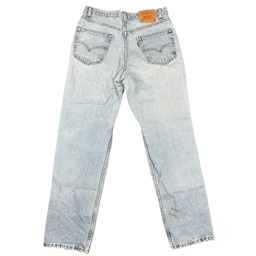 Vintage‎ 90s Levi's 550 Relaxed Fit Jeans Mens 33x32 Light Wash Distressed Denim